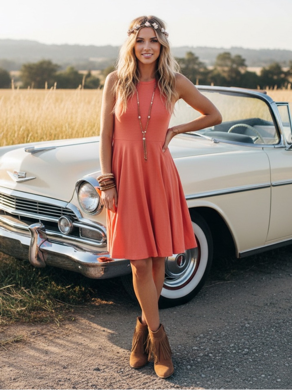 LuLaRoe Nicki • A-Line • Sleeveless • Fit and Flare Dress • Solid Shell Pink